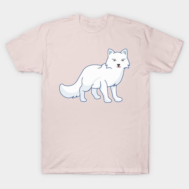 Arctic Fox Cute Fluffy Adorable Wild Animal T-Shirt by Mellowdellow